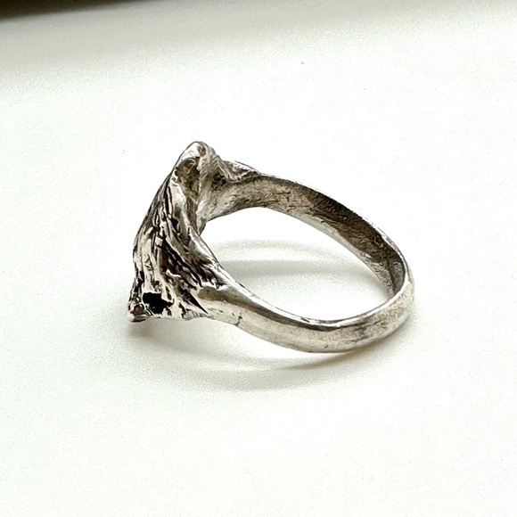 Vintage Art Nouveau Face Sterling Silver Ring - Picture 7 of 14